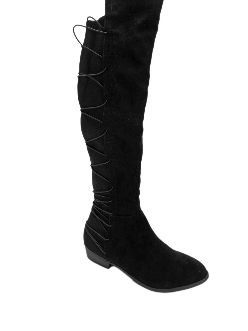Material Girl Women's Calyn Over-The-Knee Stretch Boots Black Size 6.5 M suede